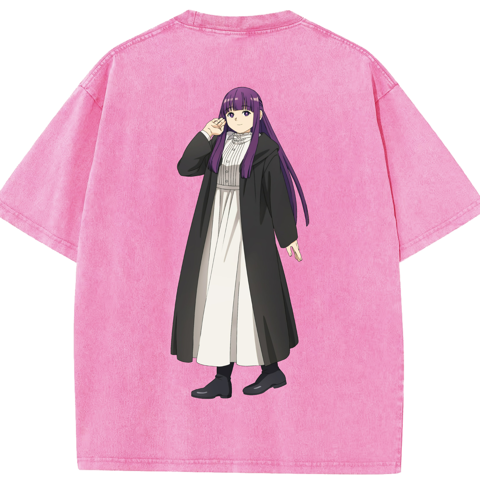 （画像用） 葬送のフリーレン Frieren 綿100% ヴィンテージ風 半袖Tシャツ（背面プリント）